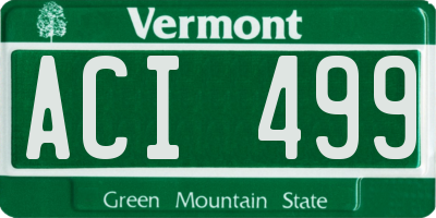 VT license plate ACI499