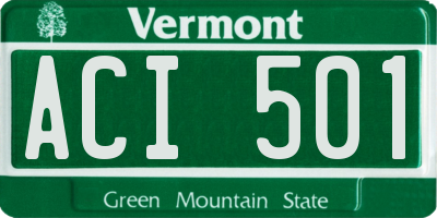 VT license plate ACI501