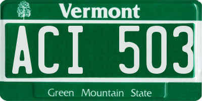 VT license plate ACI503