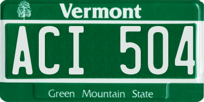 VT license plate ACI504
