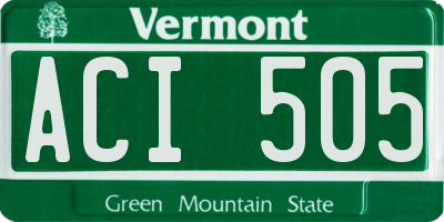 VT license plate ACI505