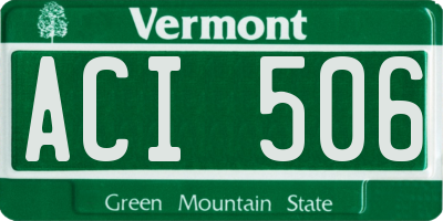 VT license plate ACI506