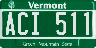 VT license plate ACI511