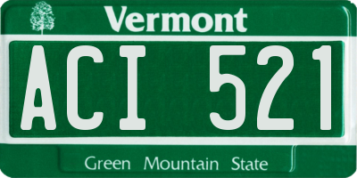 VT license plate ACI521