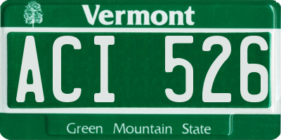 VT license plate ACI526