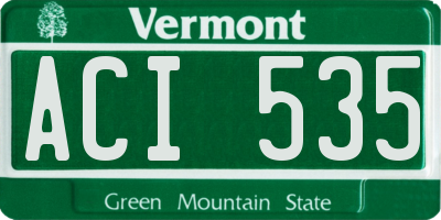 VT license plate ACI535