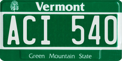 VT license plate ACI540