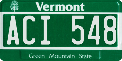 VT license plate ACI548