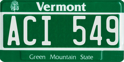 VT license plate ACI549