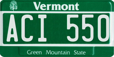 VT license plate ACI550