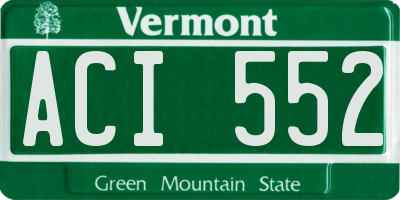 VT license plate ACI552