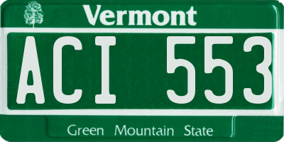 VT license plate ACI553