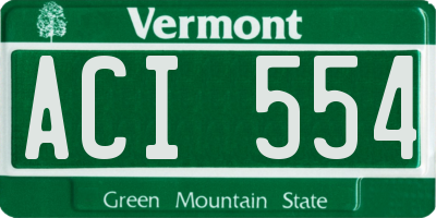 VT license plate ACI554