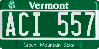 VT license plate ACI557