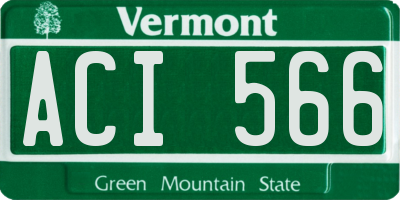 VT license plate ACI566