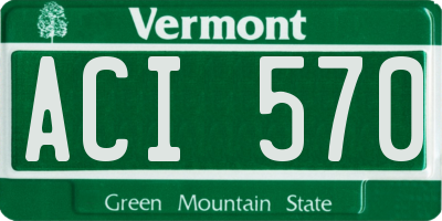 VT license plate ACI570