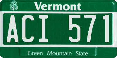 VT license plate ACI571