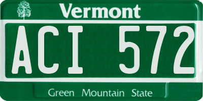 VT license plate ACI572