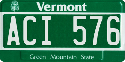 VT license plate ACI576