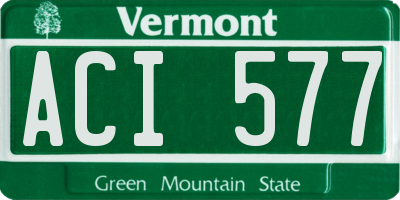 VT license plate ACI577