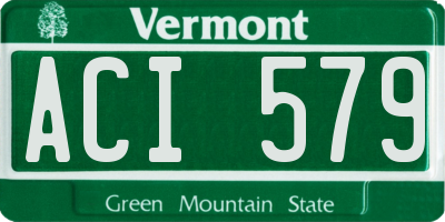 VT license plate ACI579