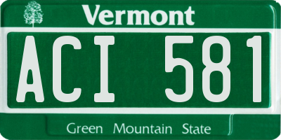 VT license plate ACI581