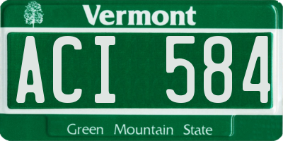 VT license plate ACI584