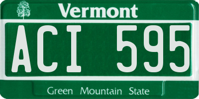 VT license plate ACI595