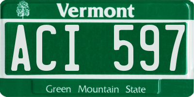 VT license plate ACI597