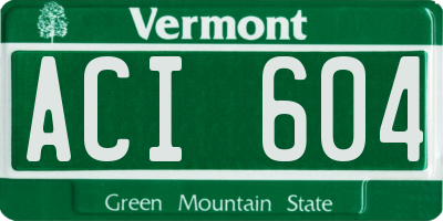 VT license plate ACI604