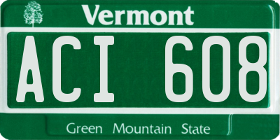 VT license plate ACI608