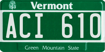 VT license plate ACI610