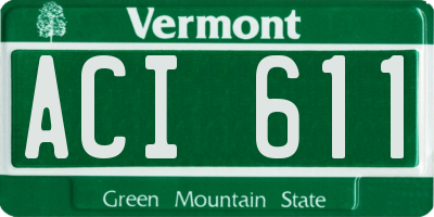 VT license plate ACI611