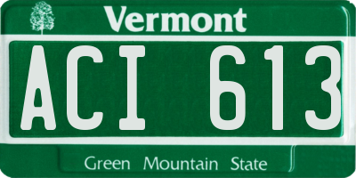 VT license plate ACI613