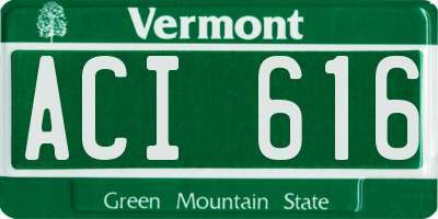 VT license plate ACI616