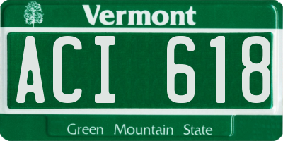 VT license plate ACI618