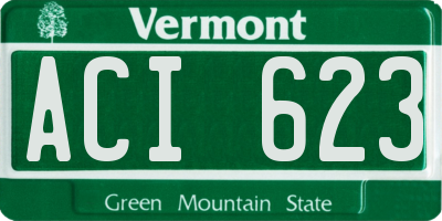 VT license plate ACI623