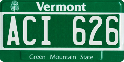 VT license plate ACI626