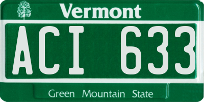 VT license plate ACI633