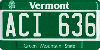 VT license plate ACI636