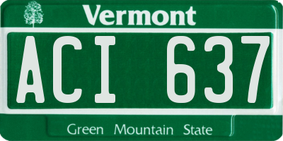 VT license plate ACI637