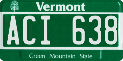 VT license plate ACI638