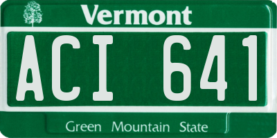 VT license plate ACI641