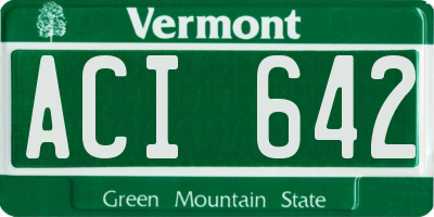 VT license plate ACI642