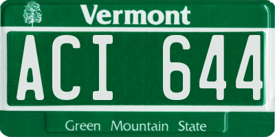 VT license plate ACI644