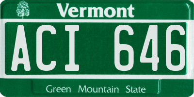 VT license plate ACI646