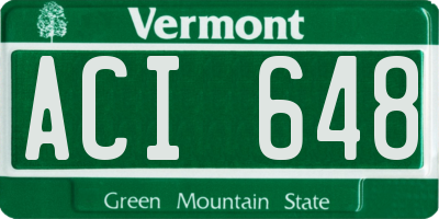 VT license plate ACI648