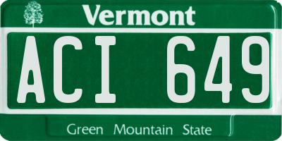 VT license plate ACI649