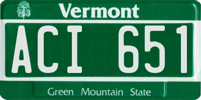VT license plate ACI651