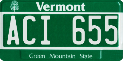 VT license plate ACI655